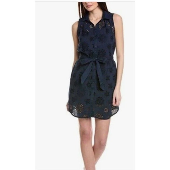 Michael Stars Dresses & Skirts - NWOT Michael Stars L Bernadette Button Shirt Dress Eyelet 124969